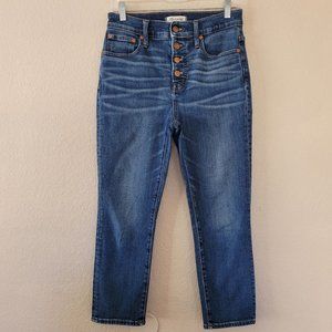 Madewell The Perfect Vintage Crop Womens Jean Size 26 P Medium Wash Button Fly